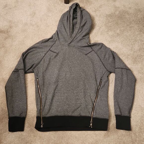 Lululemon "Om & Roam" Gray Hooded Pullover w/ Zippered Sides Size S (2-4) - Picture 1 of 9